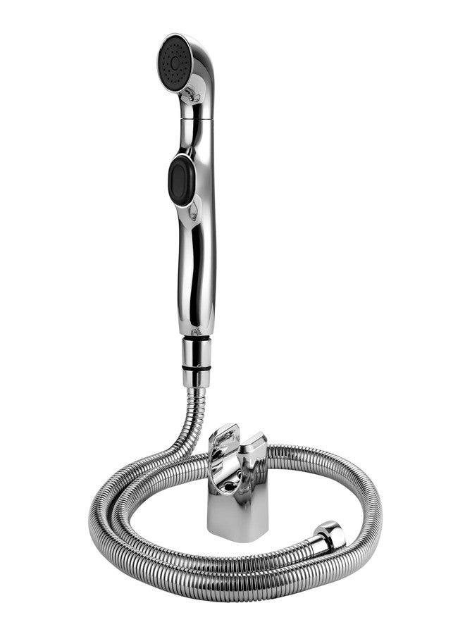 Orvos Premium Health Faucet, Swivel, ABS Outer Body with Brass Pin, Chrome Color, with 1 to 1.2 Meter Extendable SS 304 Hose and Wall Hook, 360 Degree Rotatable Top - Image 1
